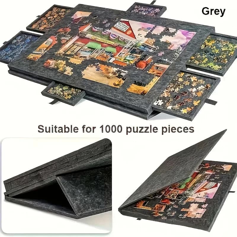 1 ensemble de planches de Puzzle décoratives 6 en 1, bureau de Puzzle inclinable avec 6 tiroirs, peu