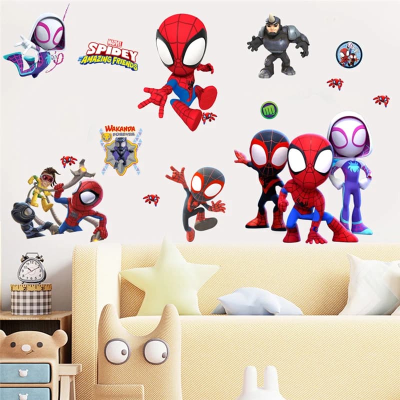 Autocollants muraux de super-héros de dessins animés Marvel, version Q, à faire soi-même, pour chamb