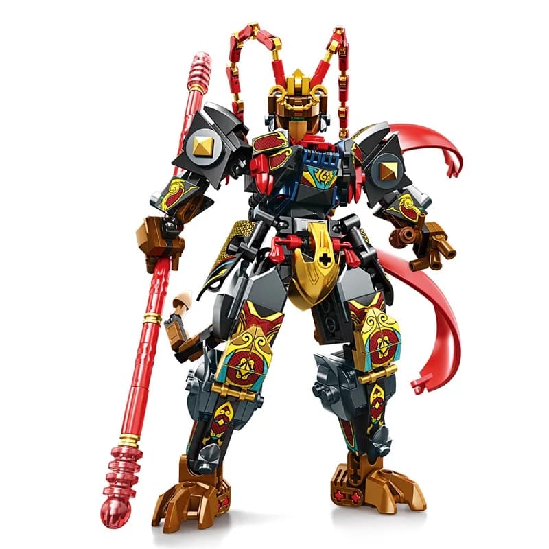 Ensemble de blocs de construction Monkey King Mecha, kit de modèle de robot guerrier de la mythologi