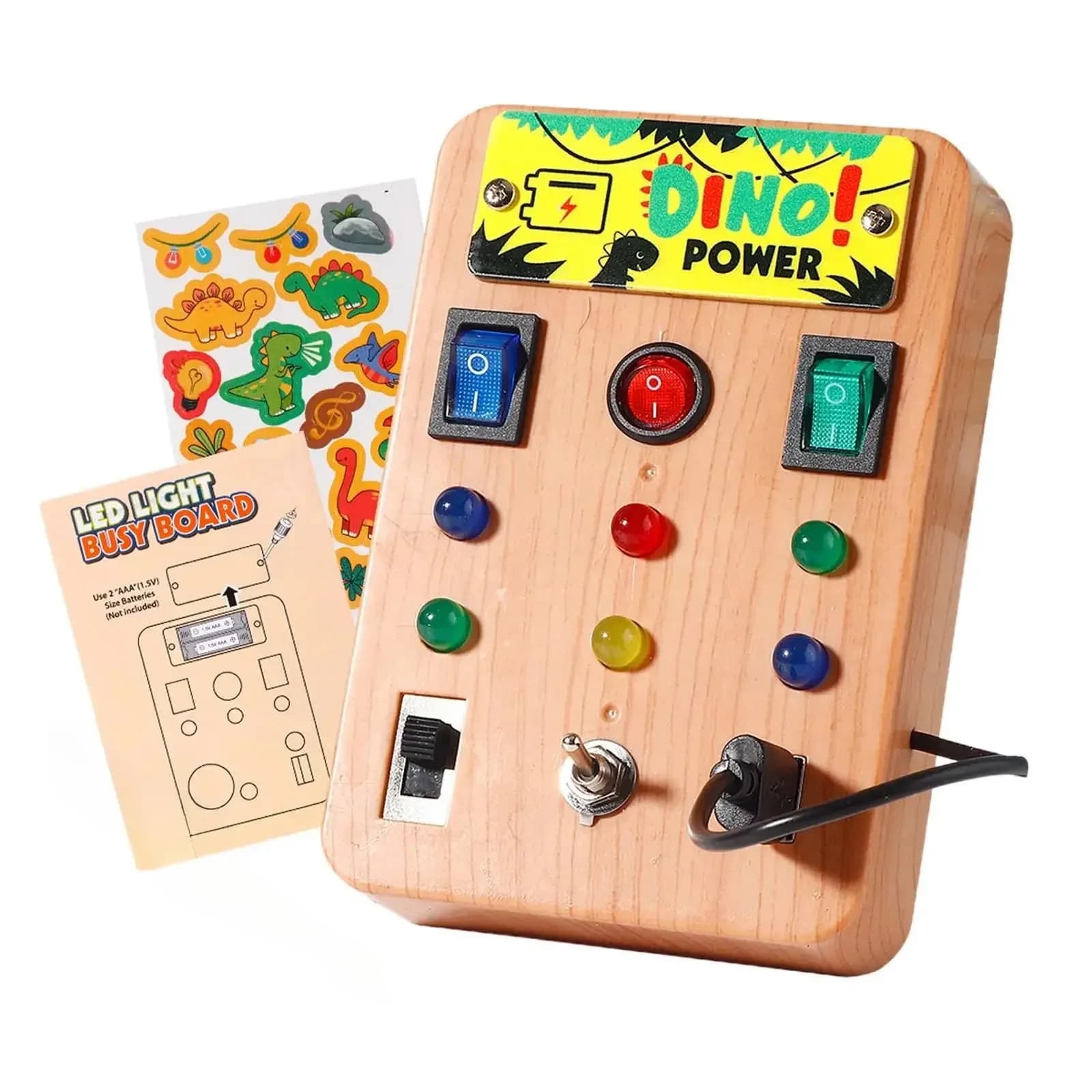 Tableau d'alimentation de commutateur de simulation de lumière LED pour enfants, Montessori, bouton 