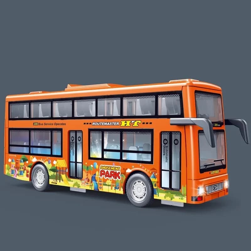 Modèle de Bus simulé pour enfants, ouverture de porte avec effet lumineux et sonore, véhicule inerti