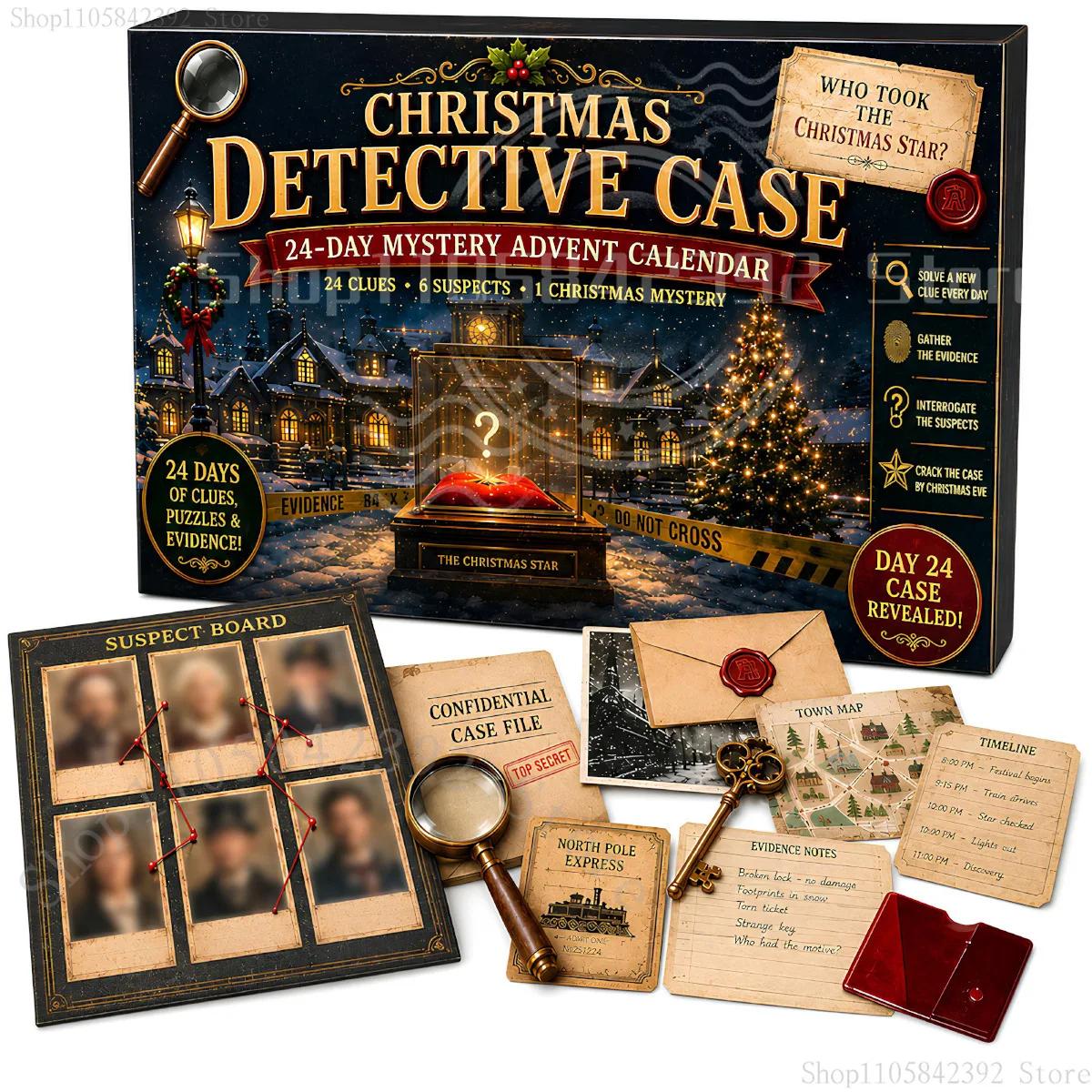 Calendrier de l'avent 2026, jeu de puzzle de Noël, 24 jours d'aventure mystérieuse avec 6 thèmes, ou