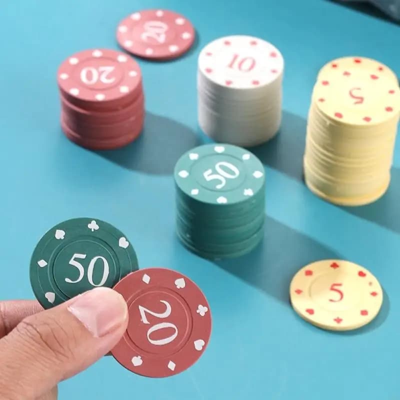 Puce professionnelle en plastique, 100 pièces, pièce d'enseignement, carte jeu, durable