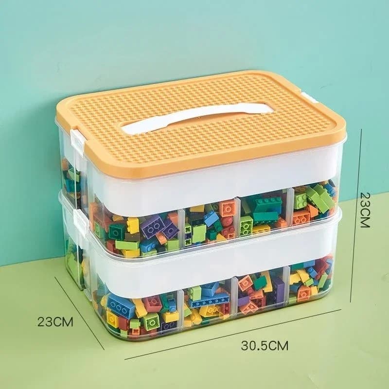 Boîte de rangement en plastique pour jouets, organiseur de briques Lego, boîte de rangement pour puz