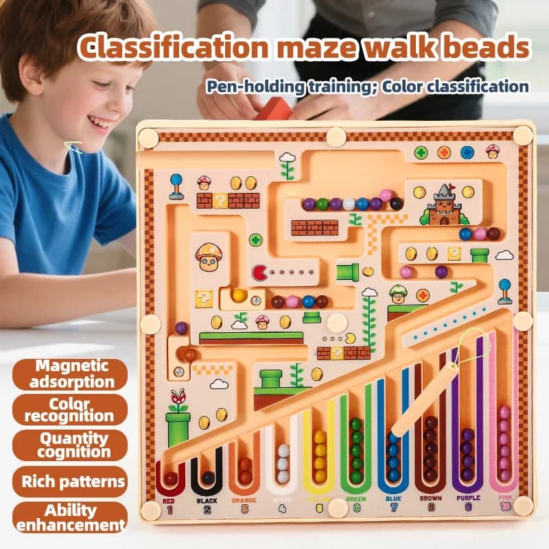 Jouet de labyrinthe magnétique pour enfants, pour l'entraînement à la concentration, la motricité fi