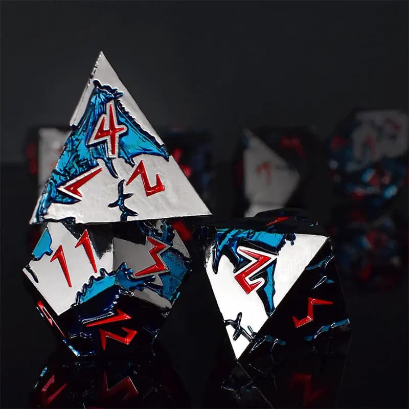 Jeu de dés en métal Dragon, dés créatifs en alliage de zinc pour jeux de société Dungeons and Dragon