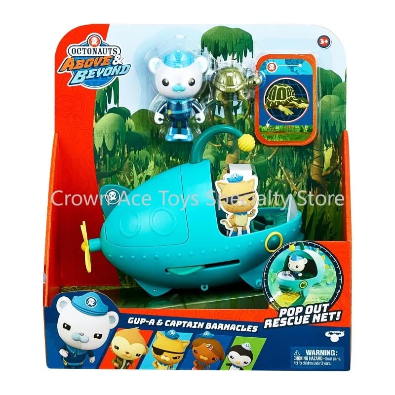 Jouet de sauvetage Deluxe Octonauts Gup-A avec figurine du Capitaine Barnacles et ensemble tortue, j