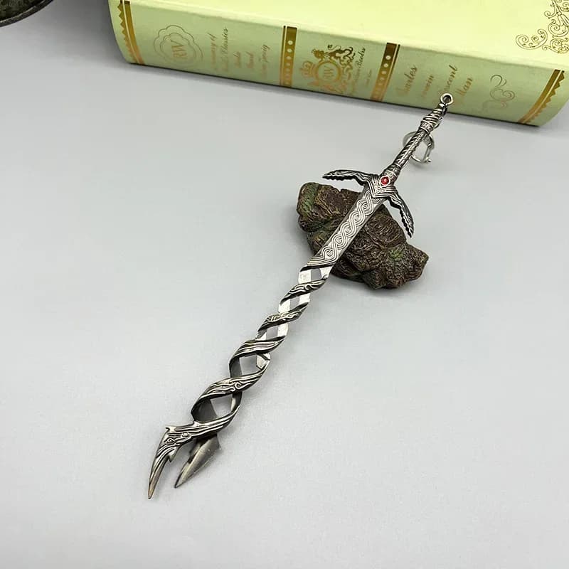 21cm Godslayer's Greatsword Elden Gloam-Eyed Queen Ring ER Metal Weapon Game Replica Model 1:6 Actio