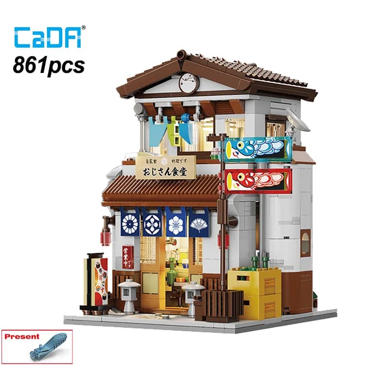 Cada LED ville Style japonais cantine maison Architecture blocs de construction fin de nuit cantine 