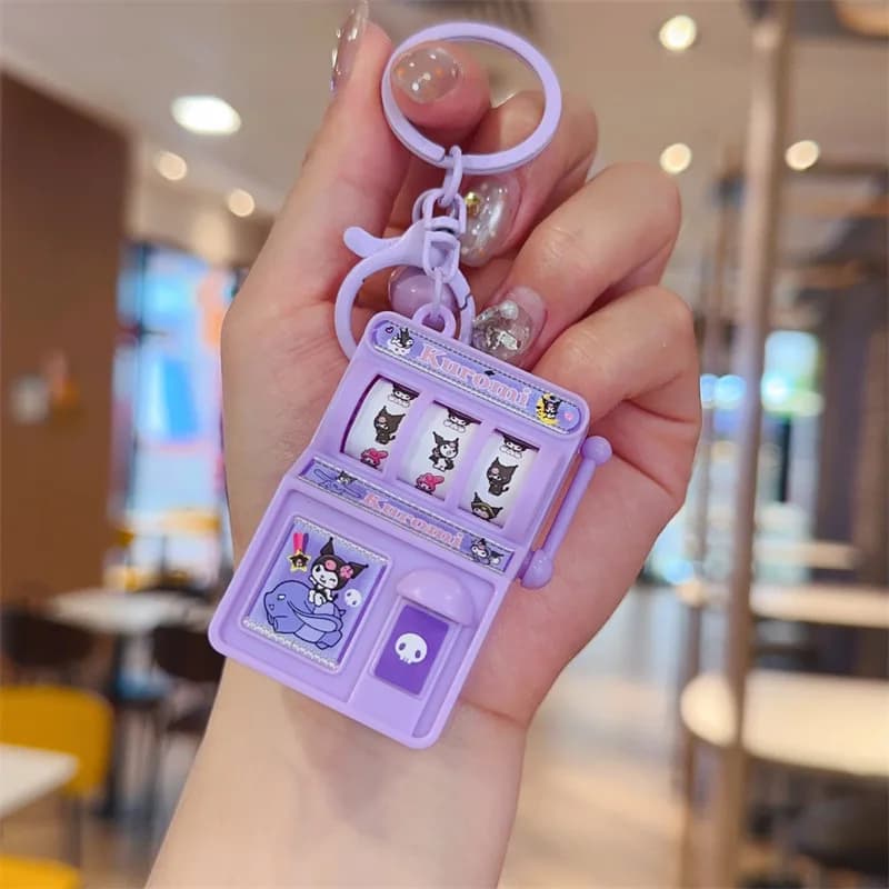 Mini machine à loterie Palm, porte-clés pendentif machine à fruits, puzzle amusant à bascule de dess