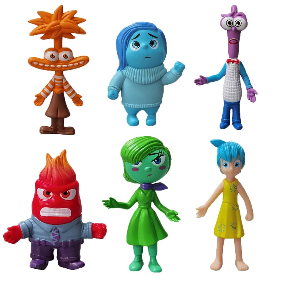 Jouet Cadeau 6 Pièces/Ensemble Figurines d'Action Émotionnelles Riley Inside Out Modèles PVC Anime D