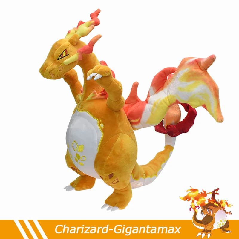 Peluche Gigantamax Charizard - Squelette articulé orange brillant, poupée en peluche super grande ta