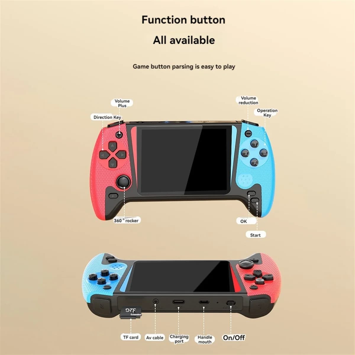 Console de jeu vidéo portable pratique 500 en 1, 3.5 pouces, rétro Arcade, nostalgie d'enfance, pour
