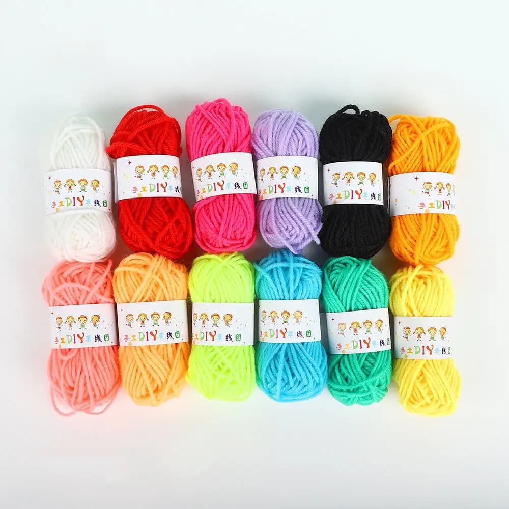 12 pelotes de laine colorées pour le tricot DIY, artisanat pour enfants, matériel en laine fait main