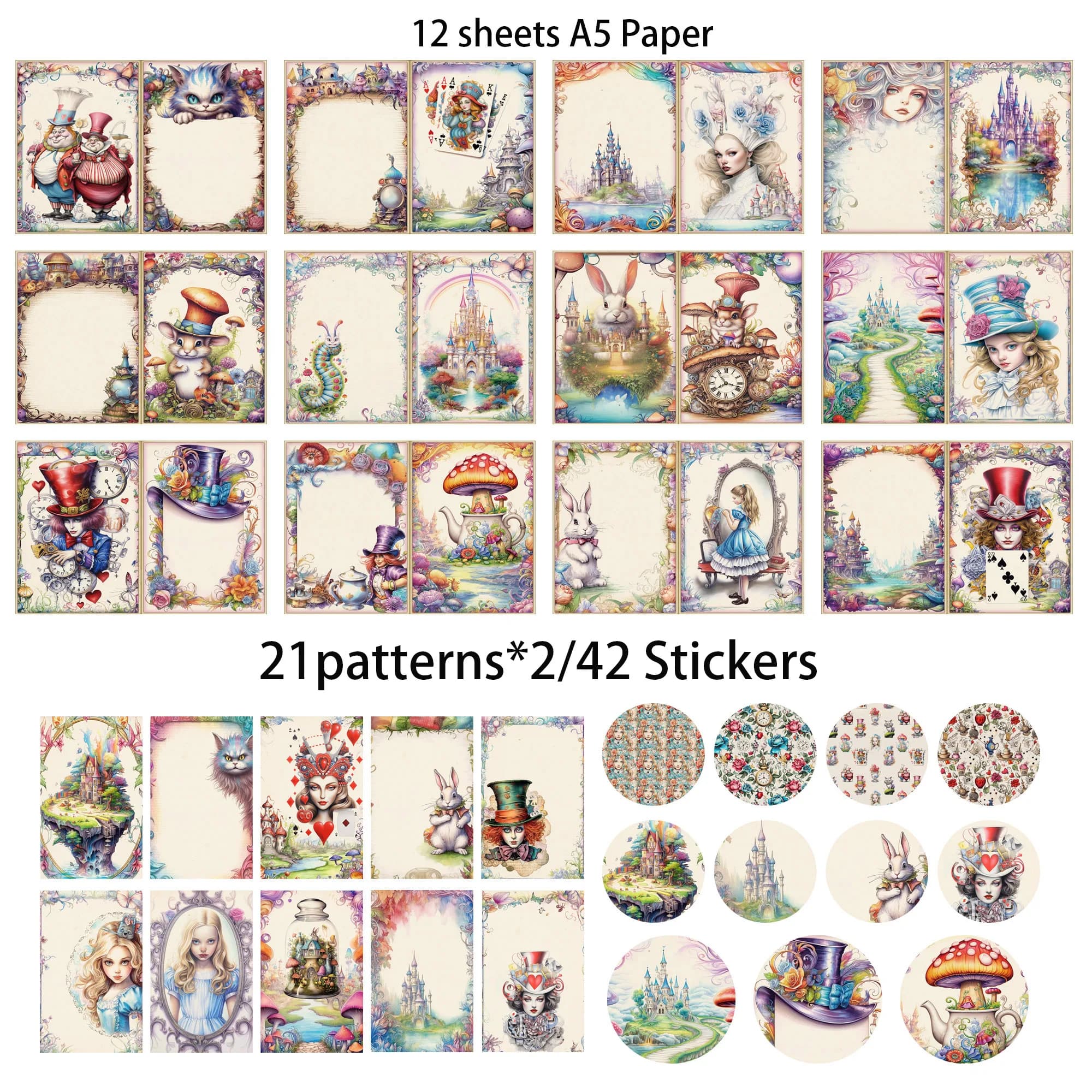 JAIIMAN54pieces ensemble de journaux indésirables inscriptibles Fantasy Wonderland, pour l'artisanat
