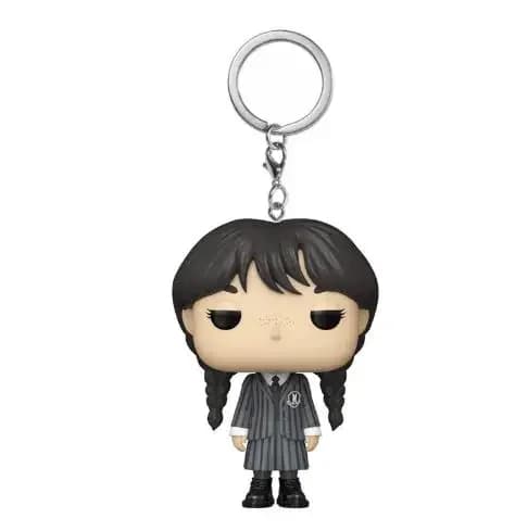 Funko Pop la famille Addams mercredi Double pâte frite torsions tresse violon poche Pop porte-clés p