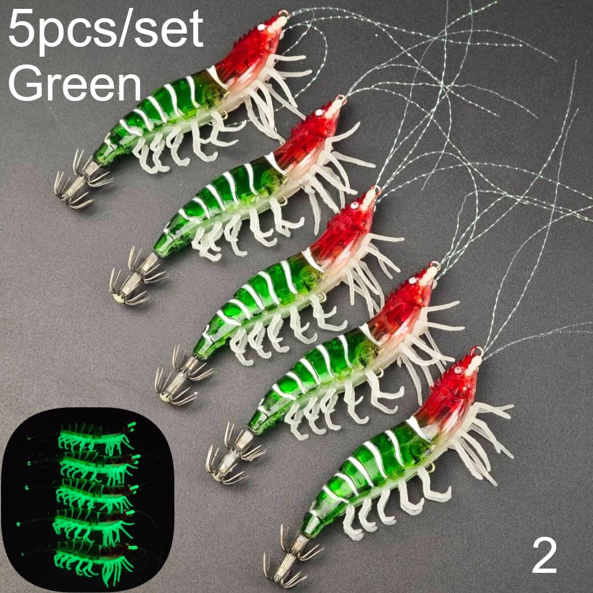 5 pièces Simulation crevette leurre de pêche eau salée crevette leurre calmar Jig leurre de pêche se