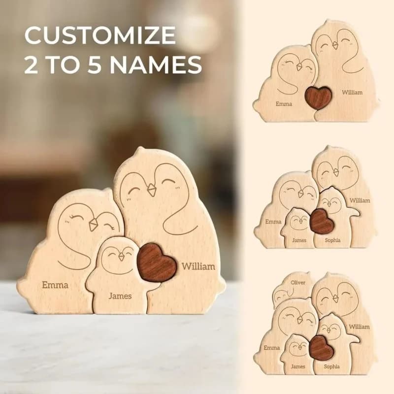 Pingouin maison nom personnalisé Puzzle ornement bricolage en bois pingouin Puzzle décor à la maison