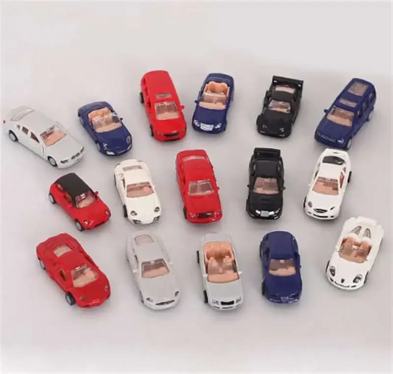 16 pièces/ensemble 4D 1/87 voitures modernes peuvent déplacer la Collection Puzzle en plastique asse