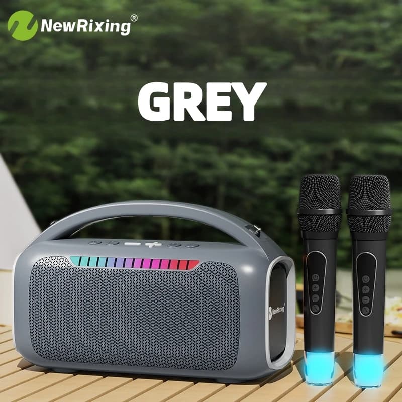 Machine à karaoké avec 2 micros, système de karaoké portable, lumière RBG, 30W, connexion automatiqu