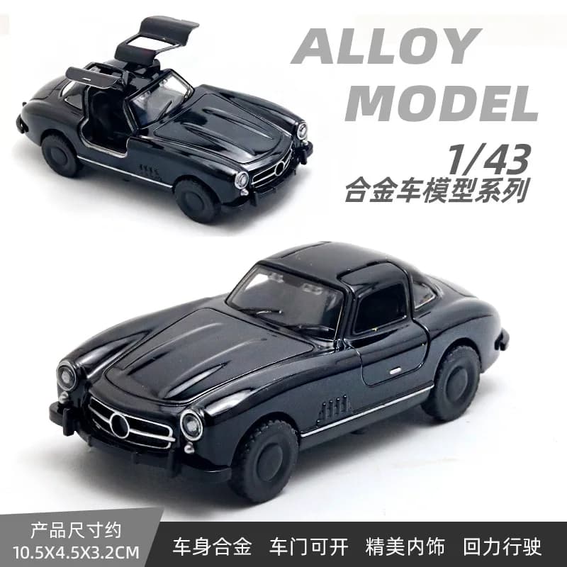 Modèle de voiture en alliage 1:43, voiture vintage avec portes doubles et fonction de recul, jouet p