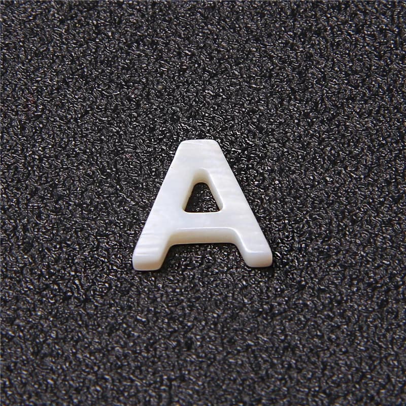 Perles en coquillage naturel blanc, perles en nacre, 26 lettres majuscules percées, coquillage en vr
