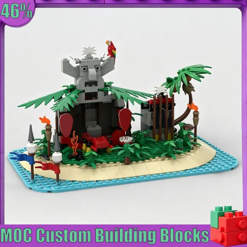 298 pièces Cage de crocodile Trône de Kahuka Modèle MOC Architecture de puzzle personnalisée Jouet é
