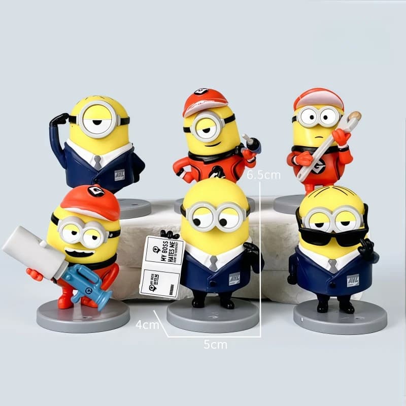 Figurines MINIONS, 6 pièces, modèles de personnages de dessins animés, souvenirs de cinéma, poupées,
