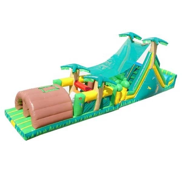 Parcours d'obstacles gonflable géant sur le thème de la jungle pour enfants 40 pieds - Aire de jeux 