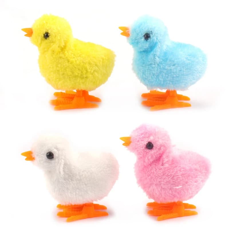 Jouets pour animaux de compagnie, saut, marche, saut, dessin animé, poulet en peluche, horloge, joue