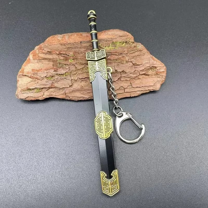 Porte-clés pendentif Katana Sword Toys, mini modèle d'arme avec gaine, couteau jouet, porte-clés ani