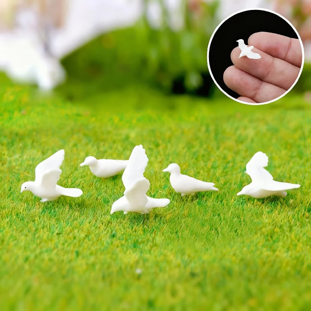 6 modèles de pigeons simulés, figurines d'animaux, décoration de scène miniature, accessoire de modè
