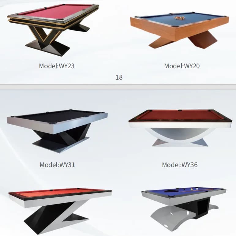 Table de billard de style village personnalisée de 7, 8 ou 9 pieds avec pieds en bois, poches en cui