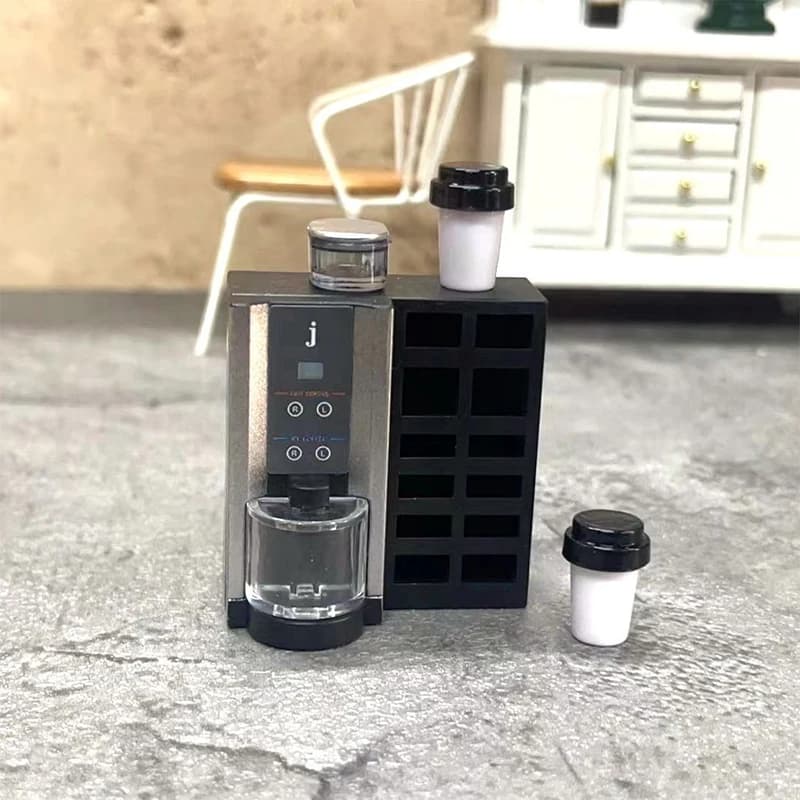 1 ensemble 1:12 cafetière Miniature avec tasses à café maison de poupée Machine à café cafetière jou