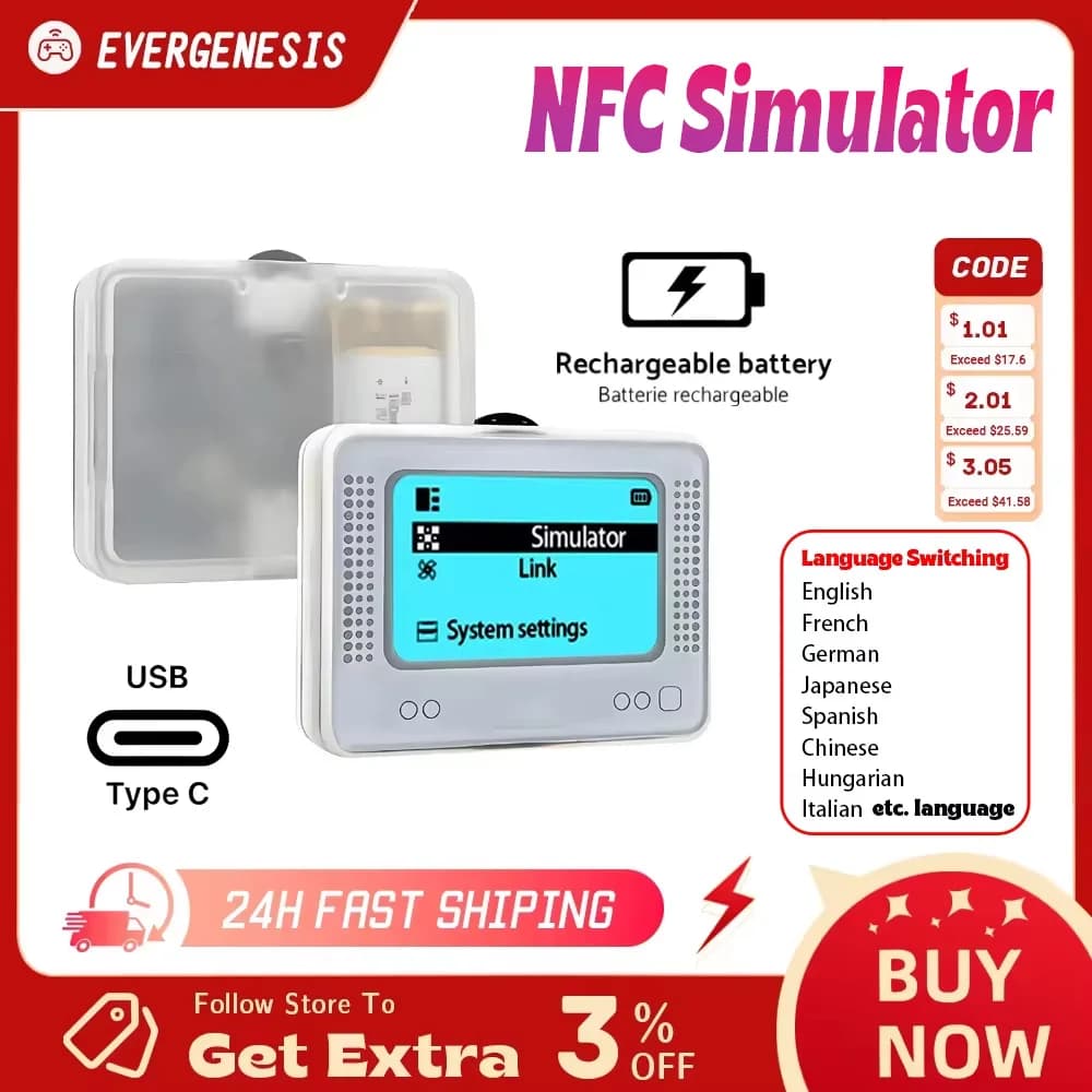 Simulateur NFC intelligent rechargeable, émulateur universel, lecteur pour Switch/SWITCH2 Wiiu 3ds K