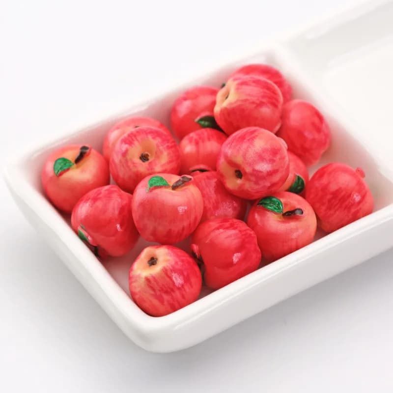 5 pièces réaliste vert rouge pomme 3D fruits pomme modèle Miniature nourriture jouet bricolage maiso
