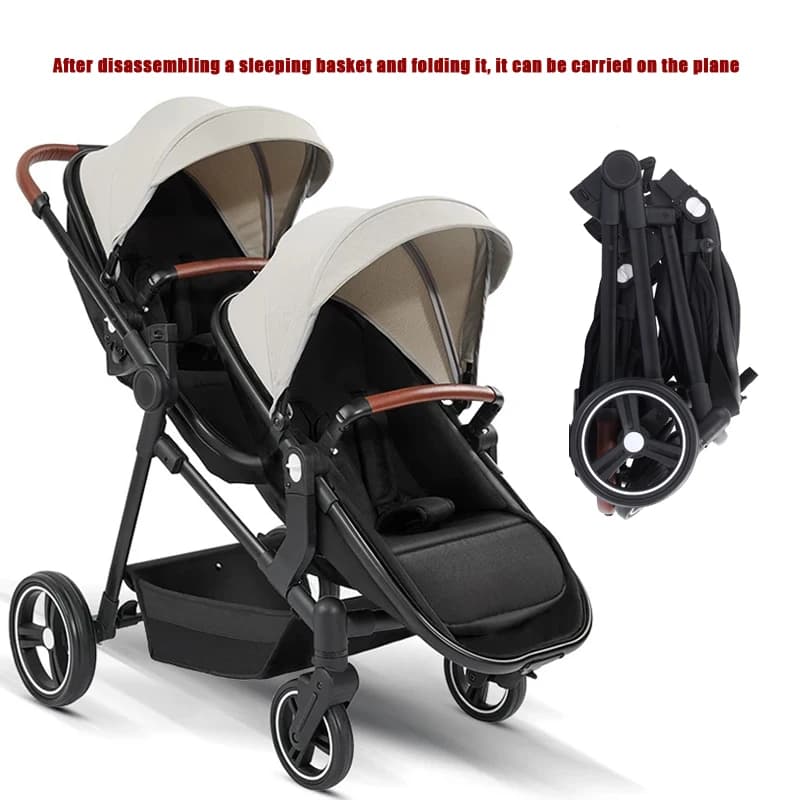 Coussinets jumeaux pour bébé, petite taille, pliés, transportés sur avions, double chariot pour enfa