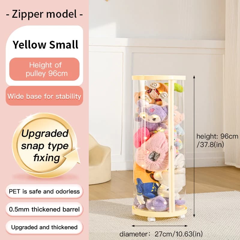 Boîte de rangement transparente pour poupée, jouet en peluche, Organization circulaire, Tube de rang