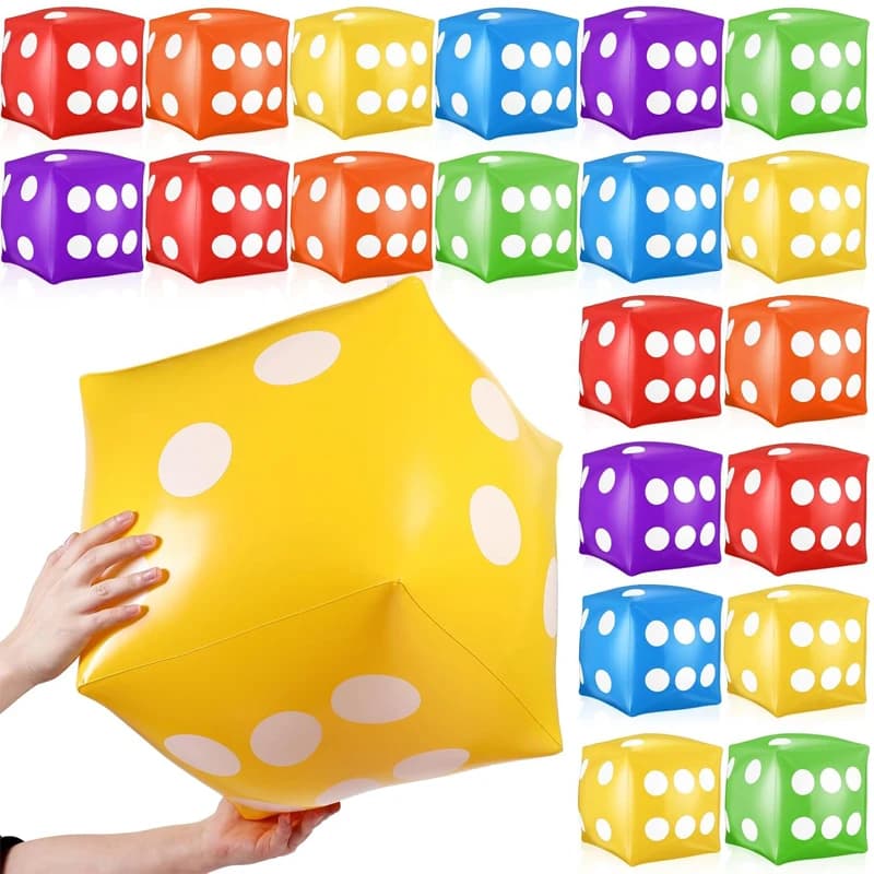 Dés gonflables Jumbo en PVC 28x28CM, aire de jeux, fournitures de fête amusantes, jeux de société de