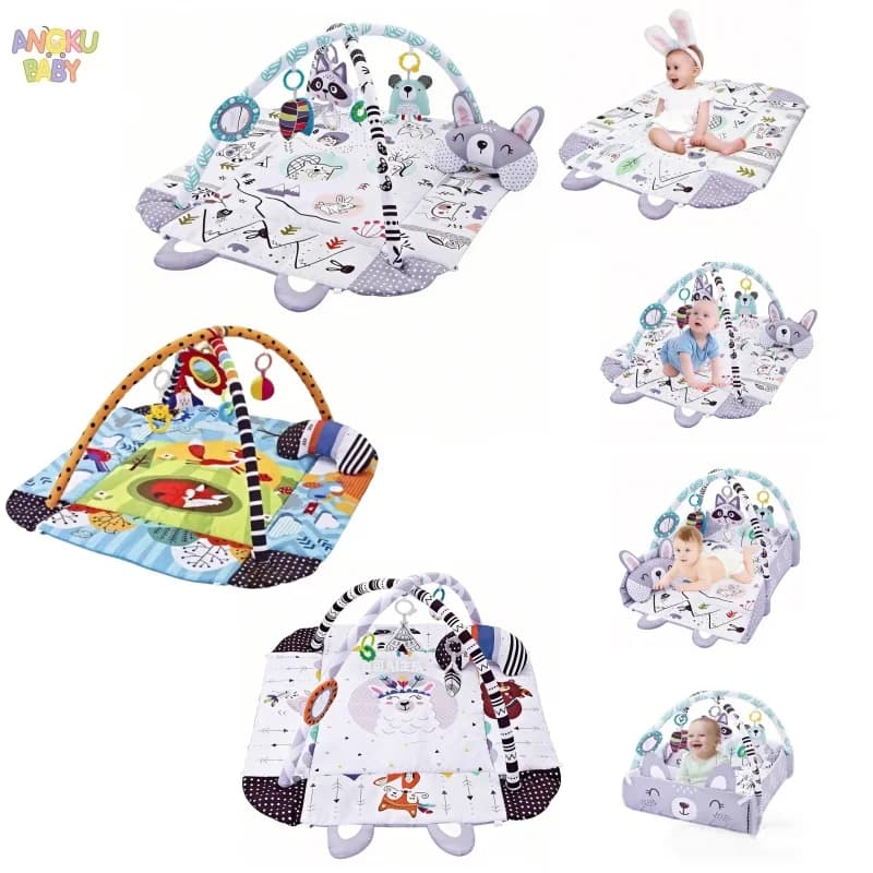 Tapis de jeu pour bébé 4 en 1 avec jouets détachables pour le développement du bébé, gymnase éducati