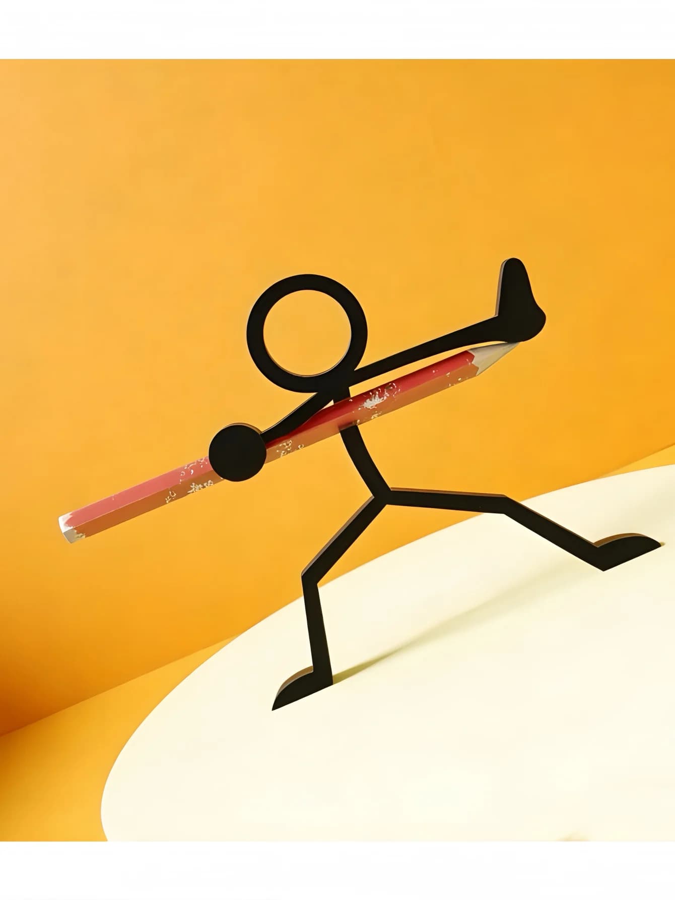 Porte-stylo Stickman Warrior, support à crayons imprimé en 3D, ornement amusant, cadeau surprise, fi