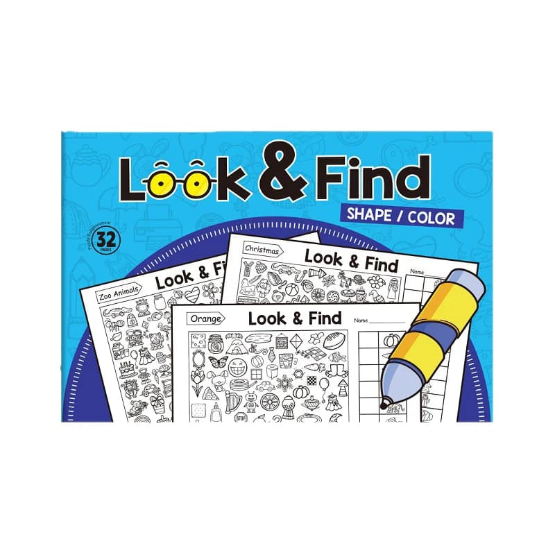 Livre d'activités Look and Find pour enfants avec objets cachés, pratique de l'attention de concentr