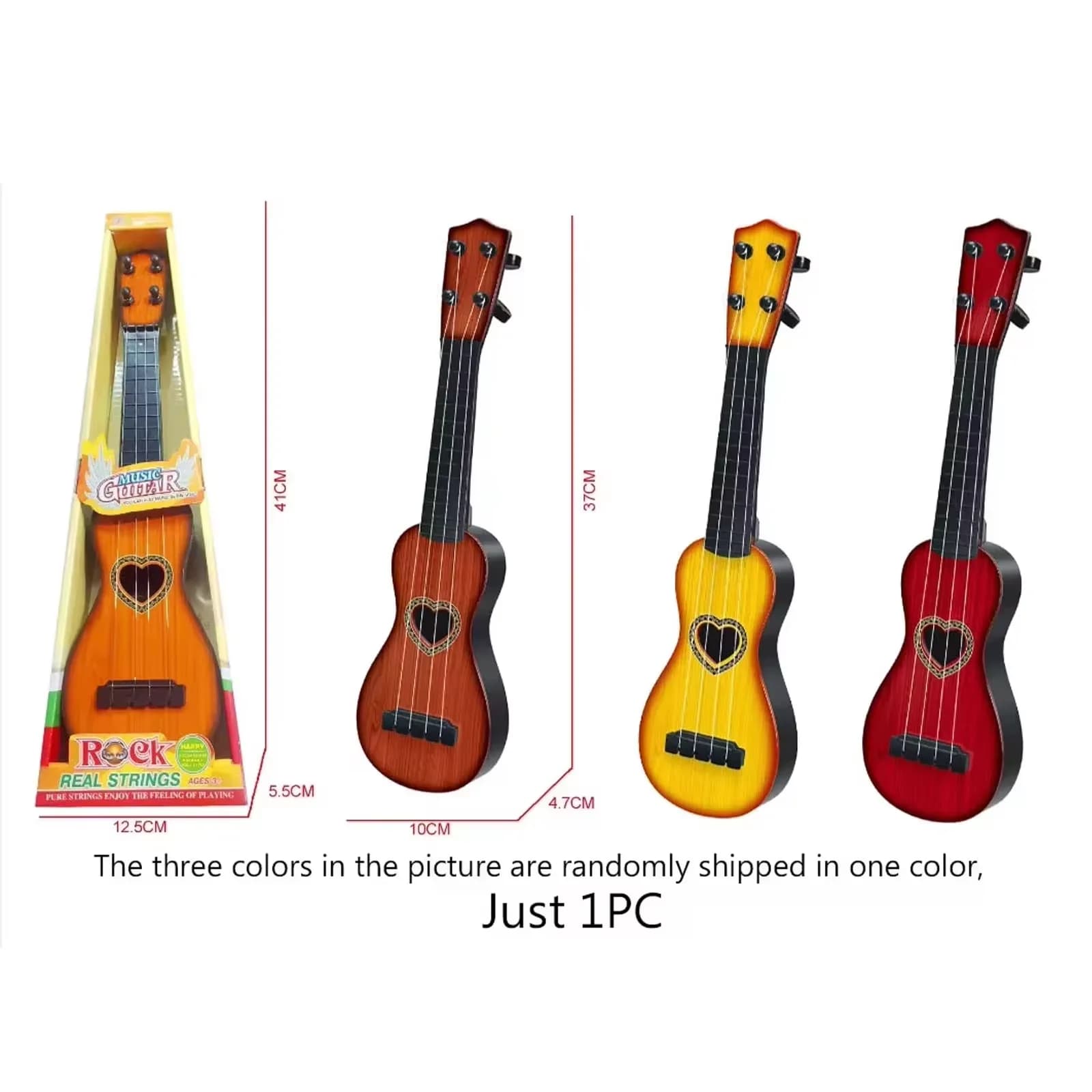 Guitare électrique de taille enfant attire l'attention des enfants, guitare à 4 cordes, niveau début