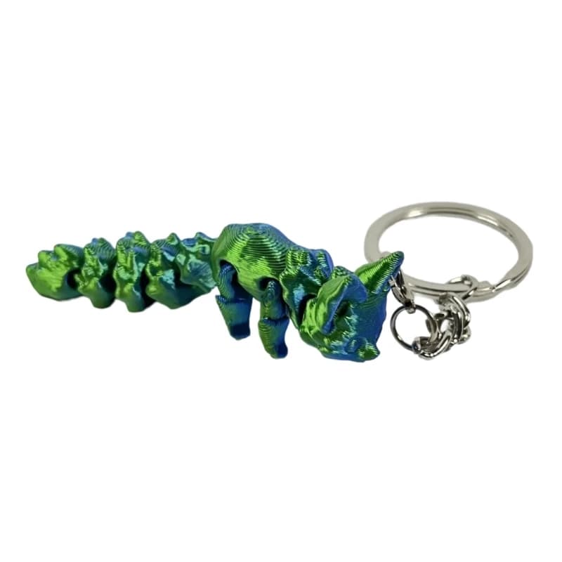 Porte-clés renard articulé dégradé coloré imprimé en 3D, jouet, figurine d'action, ornement de burea