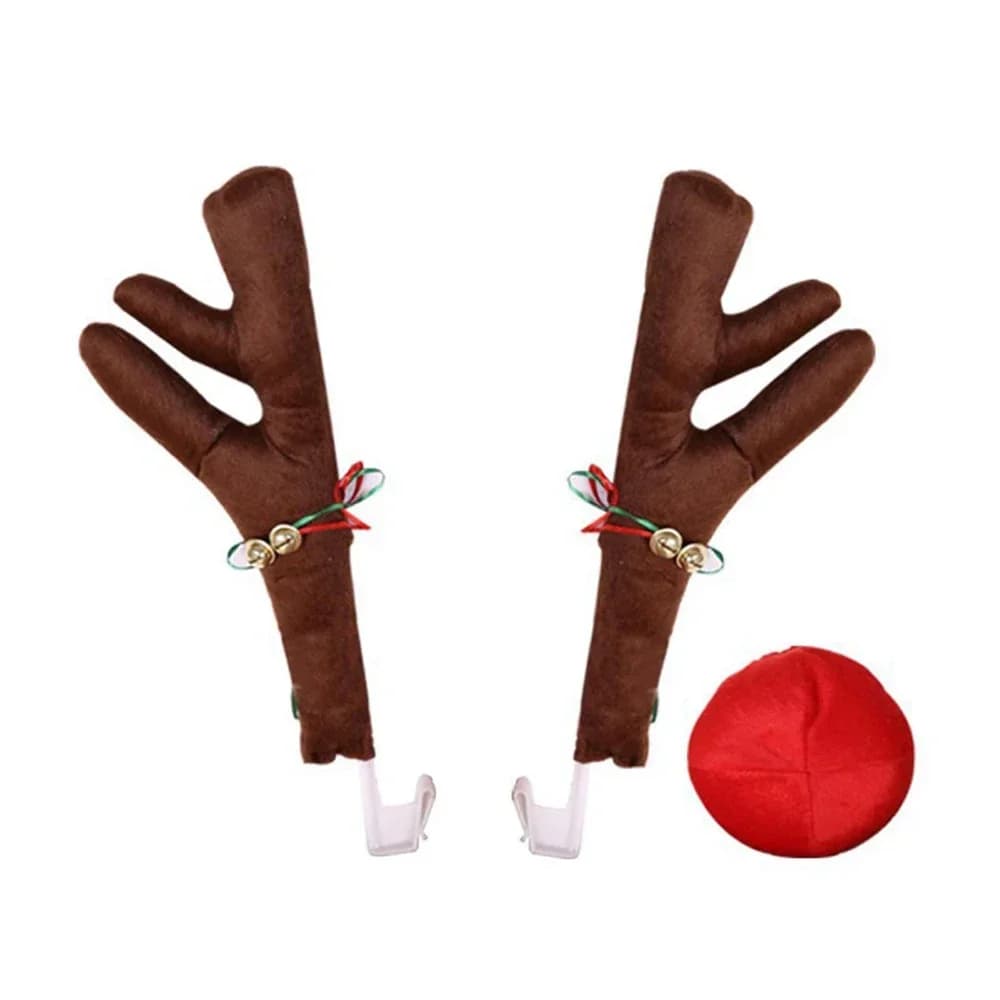 Bois de renne de voiture, décoration de cerf automobile, en peluche, décor de voiture pour défilé de