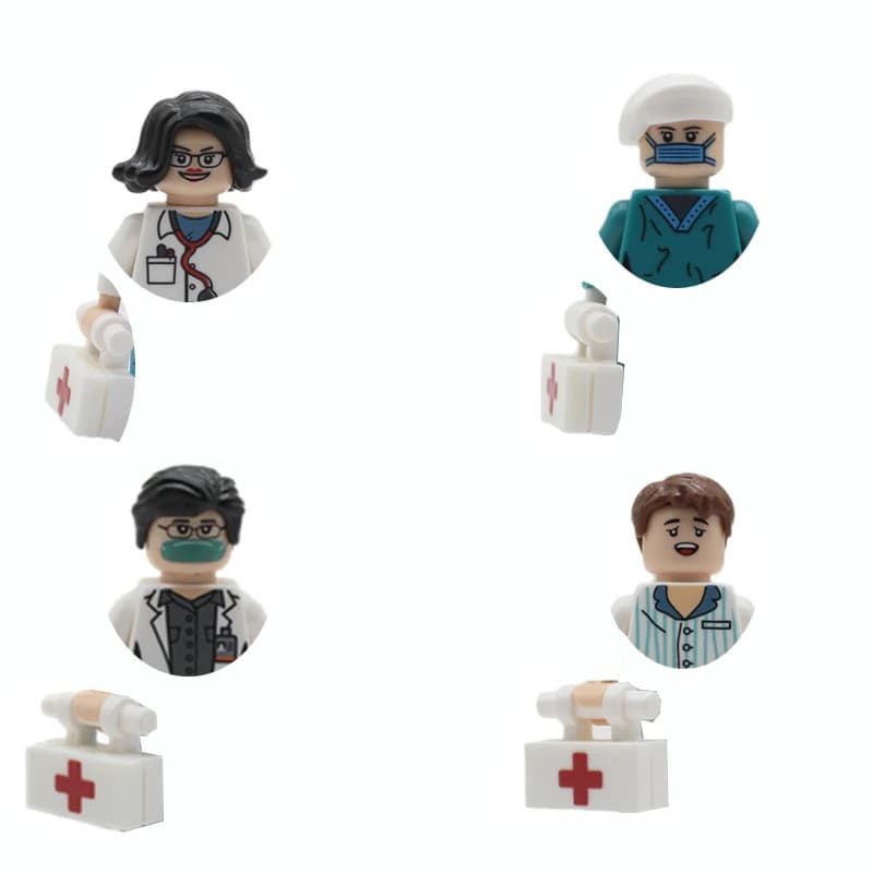 Ensemble de blocs de construction de la série City Life, figurines de policier, médecin, pompier et