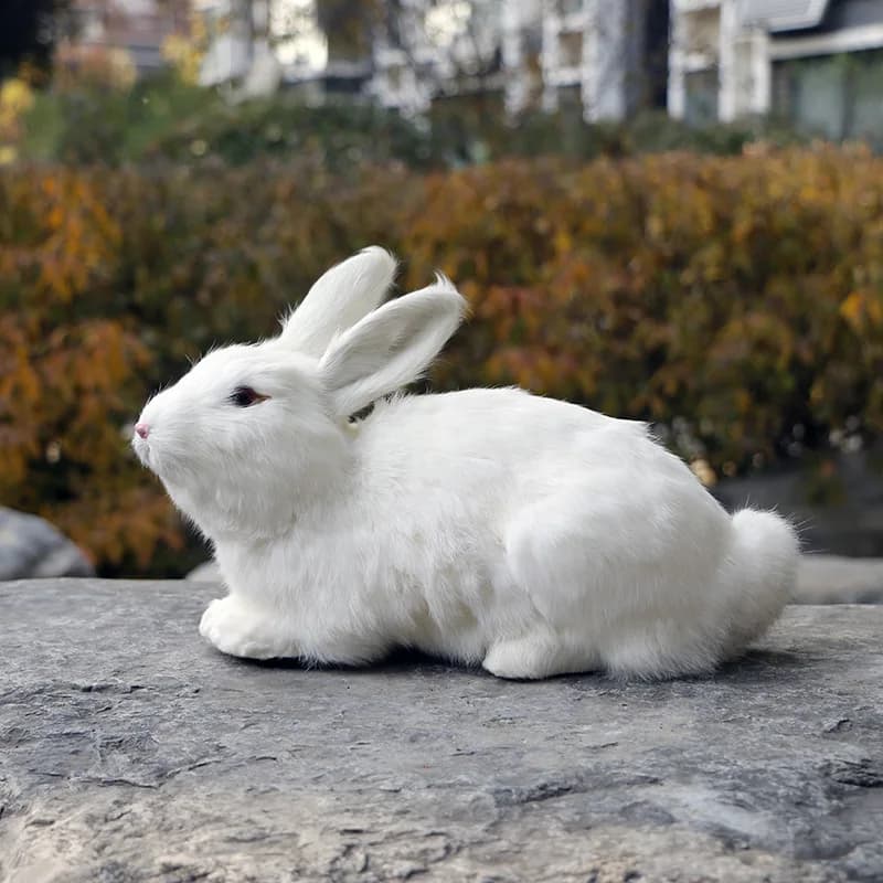 Jouet de lapin en fausse fourrure réaliste, lapin au beurre, figurine animale d'Auckland, décoration