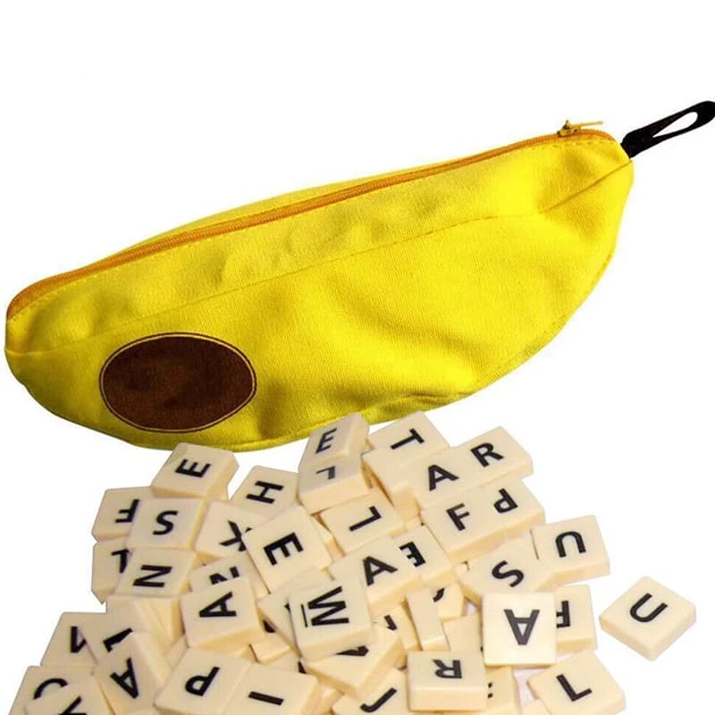 Jeu de mots banane pour enfants, pochette de lettres pour bébé, apprentissage des langues d'échecs a