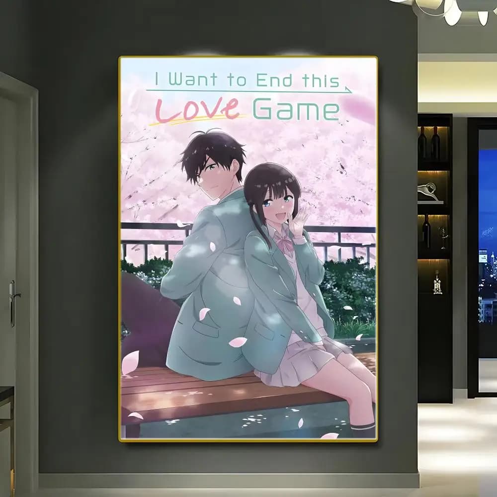 Affiche romantique Anime T-The Game of Saying I Love You, sans plis, imperméable, durable, décoratio