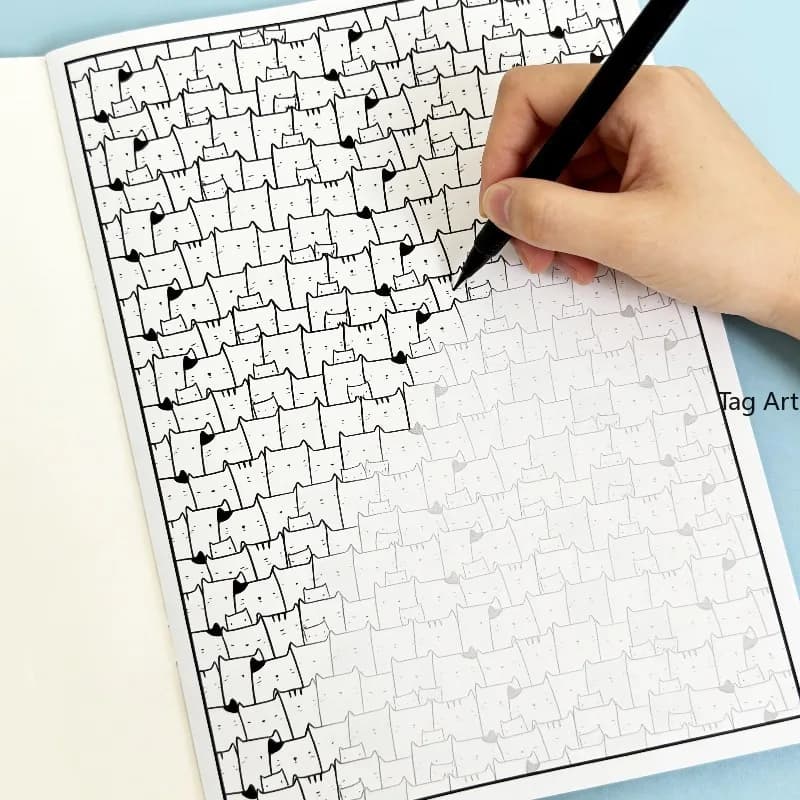 Livre de coloriage anti-stress : Copie et dessin de graffitis, avec de nombreux croquis de chats de 